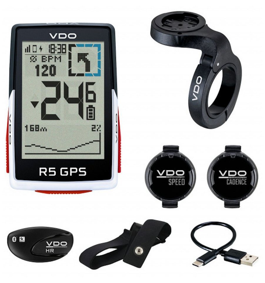 SIGMA SPORT Fahrradcomputer VDO R5 GPS Top Mount Set Fahrradtacho Biketacho Radcomputer von SIGMA SPORT