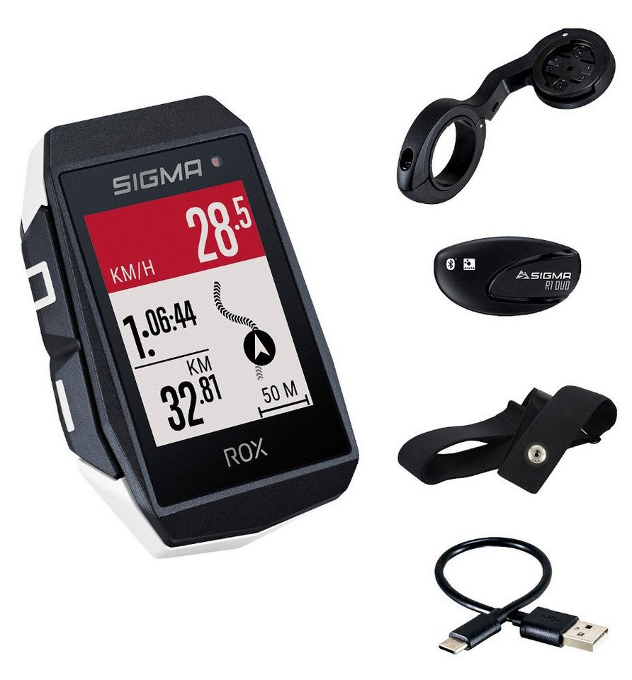 SIGMA Fahrradcomputer Rox 11.1 Evo HR Set GPS Bike Computer Navi Fahrradtacho Komoot von SIGMA