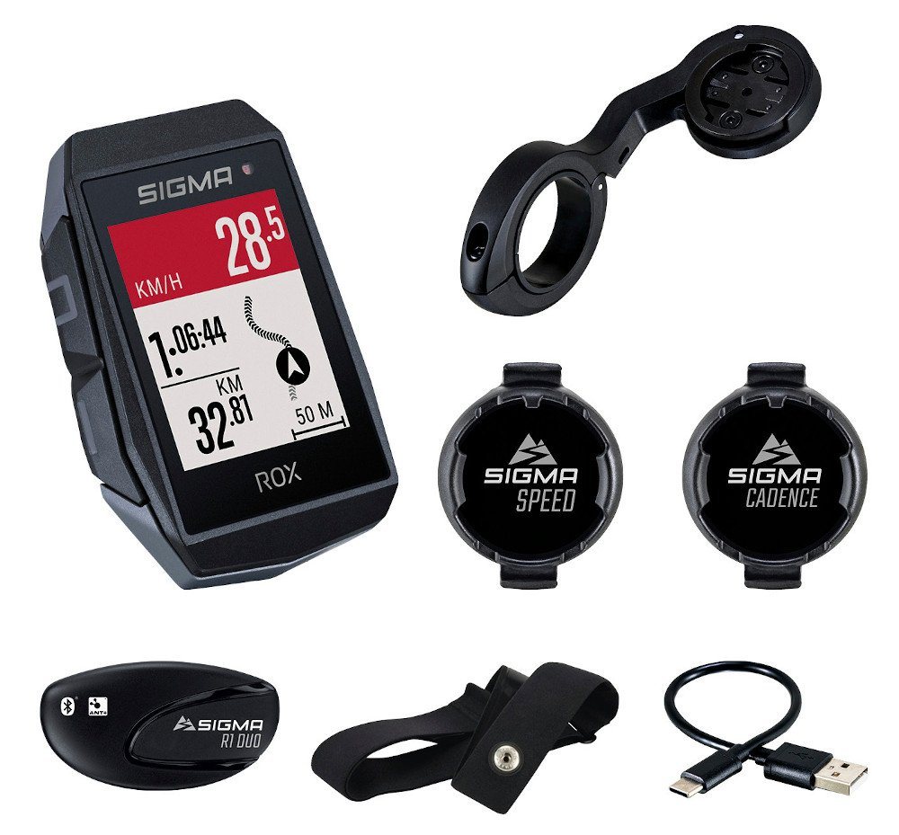 SIGMA Fahrradcomputer Rox 11.1 Evo Sensor Set GPS Bike Computer Navi Fahrradtacho Komoot von SIGMA