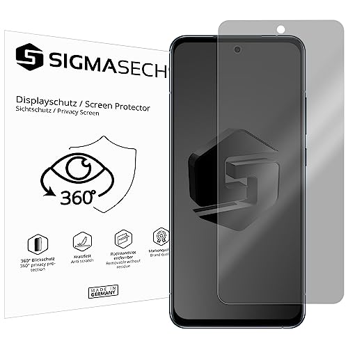 SIGMASECHS 1 x Blickschutzfolie kompatibel mit Nokia X30 5G Sichtschutz 4-Way Displayschutzfolie 360 Grad View Protection privacy SCHWARZ von SIGMASECHS