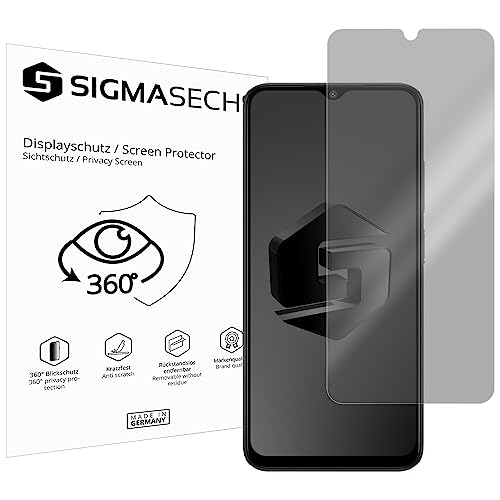 SIGMASECHS 1 x Blickschutzfolie kompatibel mit Xiaomi POCO M5 Sichtschutz 4-Way Displayschutzfolie 360 Grad View Protection privacy SCHWARZ von SIGMASECHS