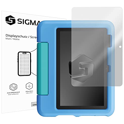 SIGMASECHS 2 x Displayschutzfolie kompatibel mit Amazon Fire 7 Kids-Tablet 12. Gen (2022) Displayfolie Schutzfolie Folie Zubehör No Reflexion MATT von SIGMASECHS