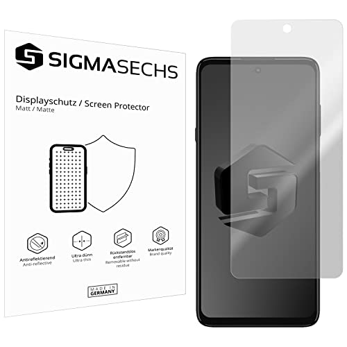 SIGMASECHS 2 x Displayschutzfolie kompatibel mit Motorola moto g22 Displayfolie Schutzfolie Folie Zubehör No Reflexion MATT von SIGMASECHS