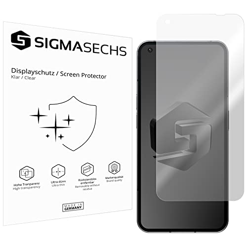 SIGMASECHS 2 x Displayschutzfolie kompatibel mit Nothing Phone (1) Displayfolie Schutzfolie Folie Zubehör Crystal Clear KLAR von SIGMASECHS