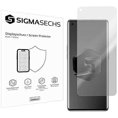 SIGMASECHS 2 x Displayschutzfolie kompatibel mit OPPO Find X5 Displayfolie Schutzfolie Folie Zubehör No Reflexion MATT von SIGMASECHS