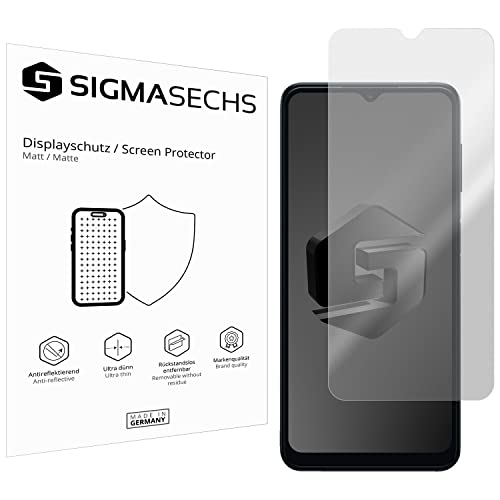 SIGMASECHS 2 x Displayschutzfolie kompatibel mit Samsung Galaxy A13 5G Displayfolie Schutzfolie Folie Zubehör No Reflexion MATT von SIGMASECHS