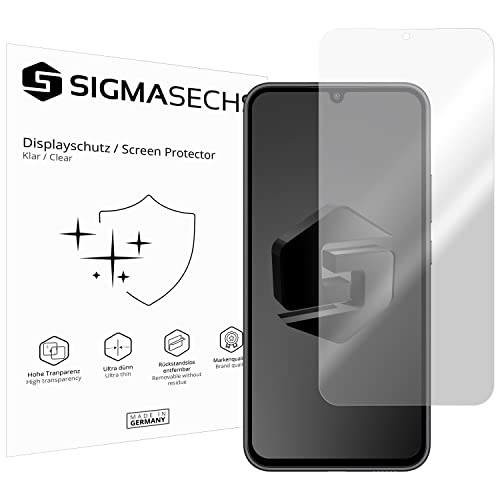 SIGMASECHS 2 x Displayschutzfolie kompatibel mit Samsung Galaxy A34 5G Displayfolie Schutzfolie Folie Zubehör Crystal Clear KLAR von SIGMASECHS