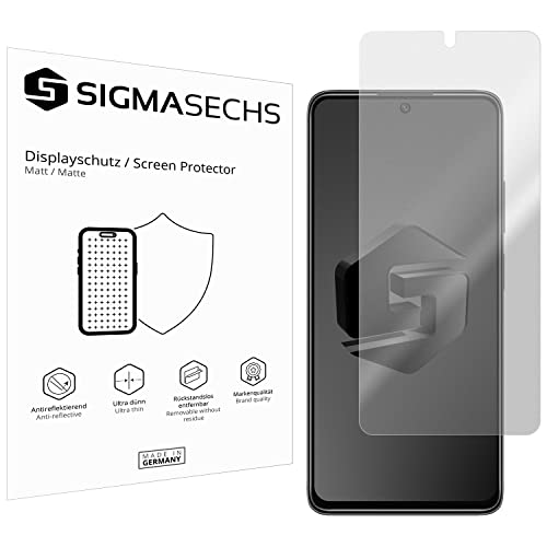 SIGMASECHS 2 x Displayschutzfolie kompatibel mit Xiaomi POCO X4 Pro 5G Displayfolie Schutzfolie Folie Zubehör No Reflexion MATT von SIGMASECHS