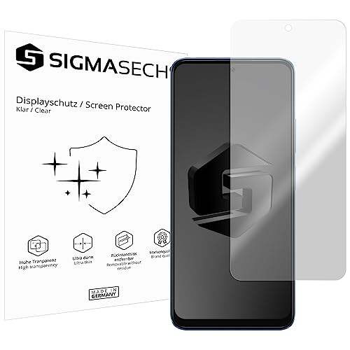 SIGMASECHS 2 x Displayschutzfolie kompatibel mit Xiaomi POCO X5 5G Displayfolie Schutzfolie Folie Zubehör Crystal Clear KLAR von SIGMASECHS