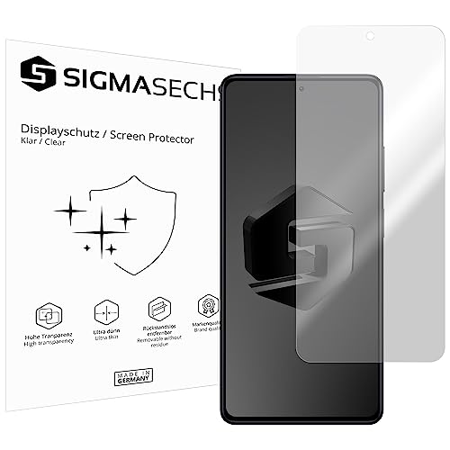 SIGMASECHS 2 x Displayschutzfolie kompatibel mit Xiaomi Redmi Note 12 5G Displayfolie Schutzfolie Folie Zubehör Crystal Clear KLAR von SIGMASECHS