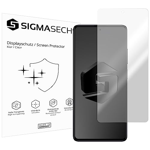 SIGMASECHS 2 x Displayschutzfolie kompatibel mit Xiaomi Redmi Note 12 Pro+ 5G Displayfolie Schutzfolie Folie Zubehör Crystal Clear KLAR von SIGMASECHS