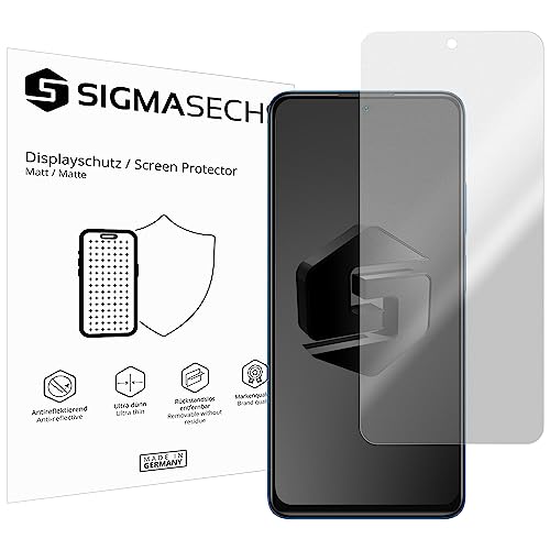 SIGMASECHS 2 x Displayschutzfolie kompatibel mit Xiaomi Redmi Note 12 Pro 4G Displayfolie Schutzfolie Folie Zubehör No Reflexion MATT von SIGMASECHS