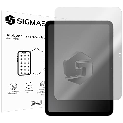 SIGMASECHS 2 x Displayschutzfolie kompatibel mit iPad 10,9' (10. Generation | 2022) Displayfolie Schutzfolie Folie Zubehör No Reflexion MATT von SIGMASECHS