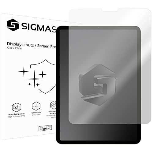 SIGMASECHS 2 x Displayschutzfolie kompatibel mit iPad Air 10,9' (5. Generation | 2022) Displayfolie Schutzfolie Folie Zubehör Crystal Clear KLAR von SIGMASECHS