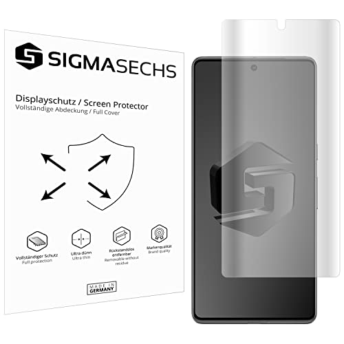 SIGMASECHS 2 x FULL COVER Displayschutzfolie kompatibel mit Google Pixel 7 Pro Displayfolie Schutzfolie Folie Zubehör Crystal Clear KLAR von SIGMASECHS