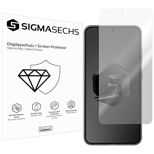 SIGMASECHS 2 x Hybridglasfolie kompatibel mit Samsung Galaxy S23 | Samsung Galaxy S22 flexible Panzerglasfolie Panzerfolie Schutzfolie Folie Displayfolie KLAR von SIGMASECHS