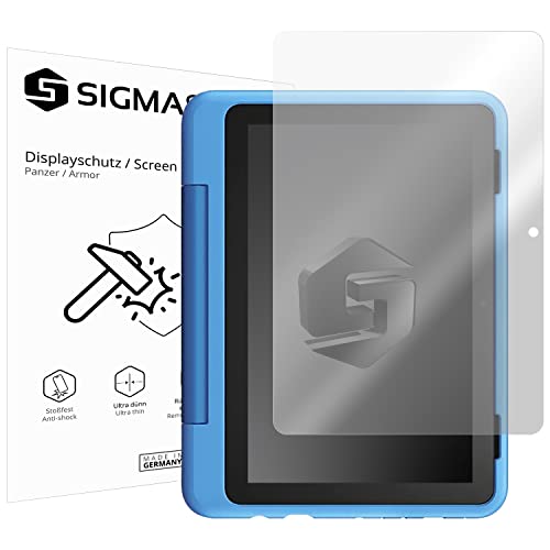 SIGMASECHS 2 x Panzerschutzfolie kompatibel mit Amazon Fire 8 Kids Pro-Tablet (12. Generation - 2022) Panzerfolie Displayschutzfolie Schutzfolie Folie Shockproof KLAR von SIGMASECHS