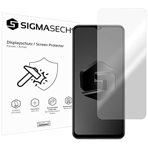 SIGMASECHS 2 x Panzerschutzfolie kompatibel mit Samsung Galaxy A04s Panzerfolie Displayschutzfolie Schutzfolie Folie Shockproof KLAR von SIGMASECHS