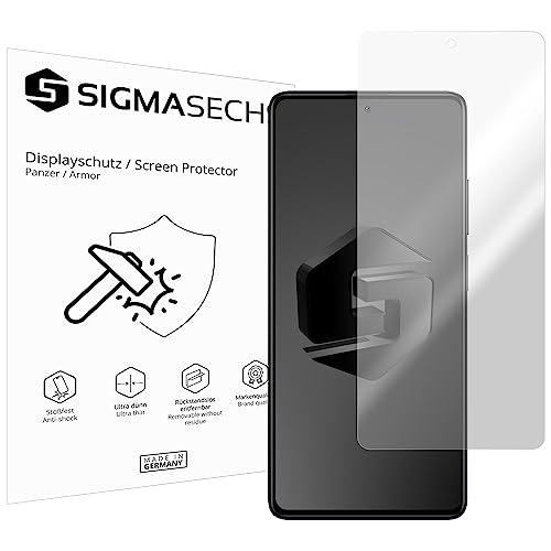 SIGMASECHS 2 x Panzerschutzfolie kompatibel mit Xiaomi Redmi Note 12 Pro+ 5G Panzerfolie Displayschutzfolie Schutzfolie Folie Shockproof KLAR von SIGMASECHS