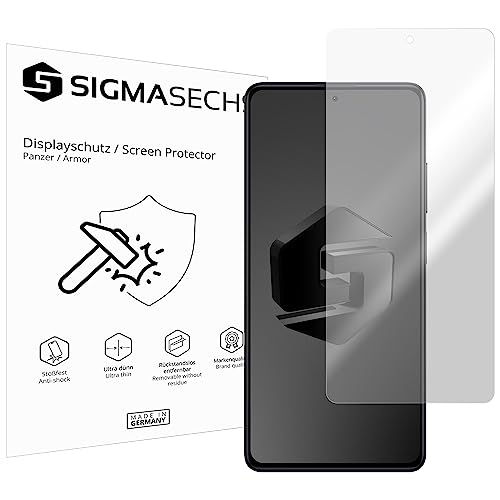 SIGMASECHS 2 x Panzerschutzfolie kompatibel mit Xiaomi Redmi Note 12 Pro 5G Panzerfolie Displayschutzfolie Schutzfolie Folie Shockproof KLAR von SIGMASECHS