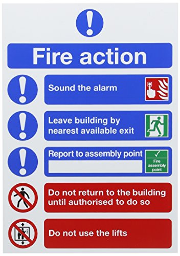 SIGNSLAB fr099 a5 Sicherheit Zeichen "FIRE ACTION", A5 von SIGNSLAB