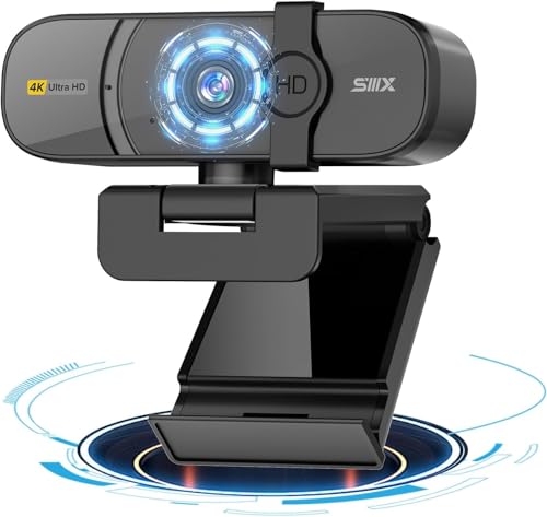 SIIIX USB Webcam, 4K Full HD Webcam für PC, Videoanrufe, Computerkamera mit klarem Stereo-Audio, automatische Lichtkorrektur, Plug&Play, funktioniert mit Skype, Zoom, FaceTime, Hangouts und mehr SIIIX USB Webcam, 4K Full HD Webcam für PC, Videoanrufe, Computerkamera mit klarem Stereo-Audio, automatische Lichtkorrektur, Plug&Play, funktioniert mit Skype, Zoom, FaceTime, Hangouts und mehr von SIIIX