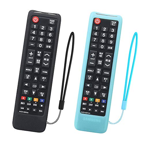 2-Pack Samsung TV Fernbedienung Hülle SIKAI Tropfen schützende Silikon Hülle für Samsung AA59-00786A BN59-01175N Smart TV Remote Hülle hautfreundliche Anti-Verlorene mit Schlüsselband von SIKAI CASE