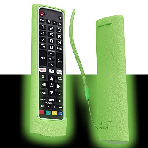 SIKAI CASE - Protective Case Compatible with LG Remote AKB73715601 / AKB75095308 / AKB74915324 / AKB75095307, Shockproof Anti-Scratch Shell Cover, Fit Like a Glove, Silicone Adapter (Grün und Weiß) von SIKAI CASE
