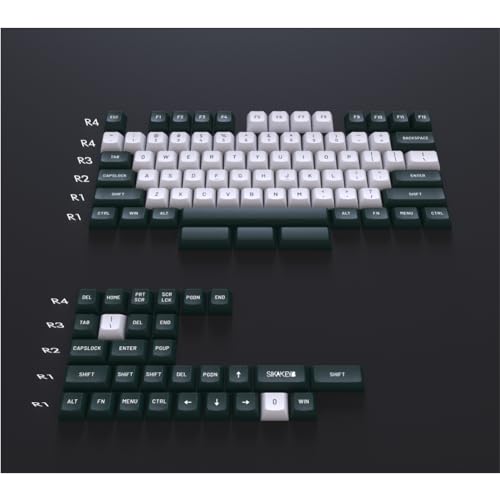 SIKAKEYB PBT Doubleshot 60/64/68/84 Benutzerdefinierte Tastatur-Tastenkappe, Cherry Profil, kompatibel mit Cherry Gateron Kailh MX Switch mechanischer Tastatur, grünliches Weiß von SIKAKEYB