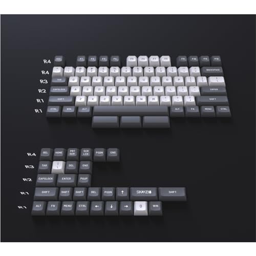 SIKAKEYB PBT Doubleshot 60/64/68/84 Benutzerdefinierte Tastatur-Tastenkappe, Cherry Profil, kompatibel mit Cherry Gateron Kailh MX Switch mechanischer Tastatur (weiß-grau) von SIKAKEYB