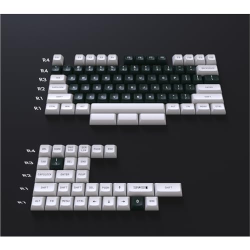 SIKAKEYB PBT Doubleshot 60/64/68/84 Benutzerdefinierte Tastatur-Tastenkappe, Cherry Profile kompatibel mit Cherry Gateron Kailh MX Switch mechanischer Tastatur (Weiß / Grün) von SIKAKEYB