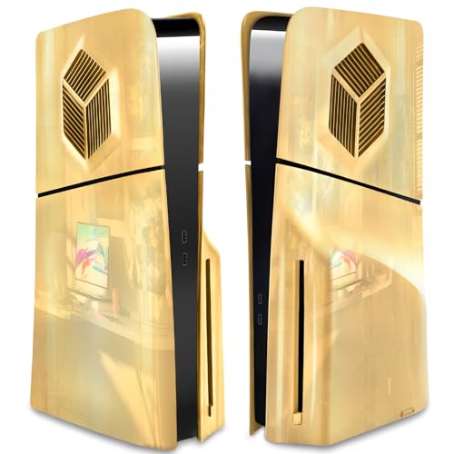 SIKEMAY Abdeckplatten kompatibel mit PS5 Slim Disc Edition, PS5 Slim Zubeh?r Cover Skins f?r Playstation 5 Slim Konsole, getrennte ABS PS5 Slim Covers/Plates/Faceplates/Shells - Gold von SIKEMAY