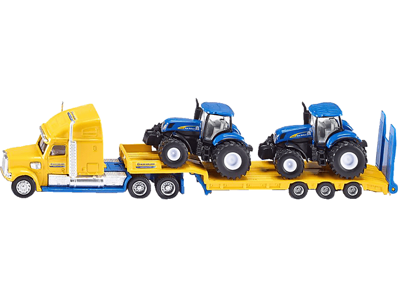 SIKU 1805 LKW mit New Holland Traktoren, LKW: Gelb/Blau, Traktor: Blau von SIKU