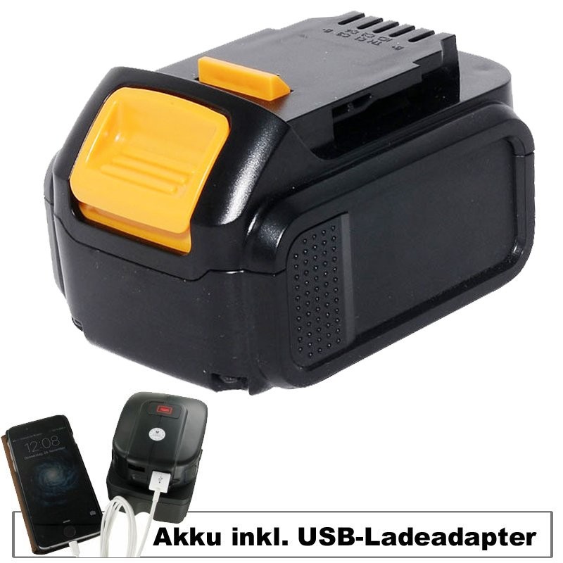Akku und USB-Ladeadapter passend für Dewalt Akku DCB140, DCB141-XJ, DCB143-XJ, DCB145 Akku und USB-Ladeadapter passend für Dewalt Akku DCB140, DCB141-XJ, DCB143-XJ, DCB145 von SILA