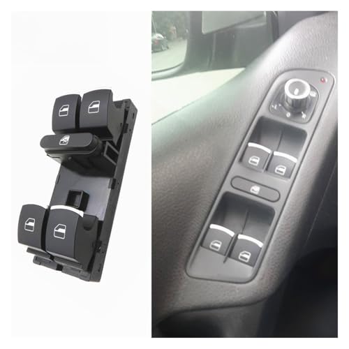 Fensterheberschalter Für Jetta Für Tiguan Für Golf Für GTI MK5 MK6 Für Passat B6 CC Power Fenster Master Switch Control Button Fensterheber Schalter(Chrome) von SILHUP