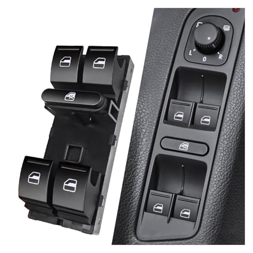 Fensterheberschalter Für Skoda Für Fabia Für Roomster Für Superb Power Fenster Master Switch Control Taste 5ND959857 Fensterheber Schalter(NO Chrome) von SILHUP