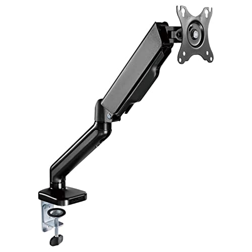 Silver Monkey® UM-600 Monitor-Halterung Tischhalterung Gasdruckfeder | Ausleger Arm | Max. 9 kg, 17 bis 32 Zoll | Höhe 360 Drehung Pivot Neigung | VESA 75x75/100x100 | Kabelführung Kabelmanagement von SILVER MONKEY
