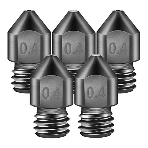 SIMAX3D 5PCS Düsen gehärtetem Stahl 0.4 mm 3D-Drucker Druckdüse 0.4mm MK8 Hochtemperatur-spitzverschleißfeste MK8-Düsen 1.75 mm für Filament Kompatibel Makerbot, Creality Ender 3/5 SIMAX3D 5PCS Düsen gehärtetem Stahl 0.4 mm 3D-Drucker Druckdüse 0.4mm MK8 Hochtemperatur-spitzverschleißfeste MK8-Düsen 1.75 mm für Filament Kompatibel Makerbot, Creality Ender 3/5 von SIMAX3D