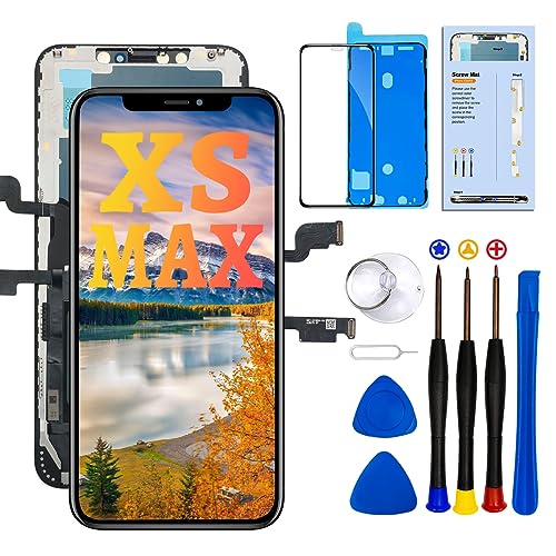 Ersatzdisplay für iPhone Xs Max, 3D-Touch-LCD-Display, Digitizer, Reparatur-Set, für iPhone Xs Max Bildschirm-Ersatz 6.5 Zoll (Modell A1921, A2101, A2103, A2104) mit kompletten Reparaturwerkzeugen von SIMDOG