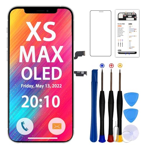 SIMDOG Ersatz-Display für iPhone Xs Max, 3D-Touch-Digitizer-Montage mit OLED-Displayschutzfolie und Reparaturwerkzeug, kompatibel mit iPhone Xs Max 16.5 cm (6.5 Zoll), Modell A1921, A2103, A2104) von SIMDOG