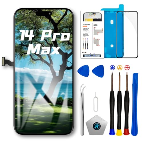 SIMDOG Ersatz-Set für iPhone 14 Pro Max, 17 cm (6,7 Zoll), Full-HD-LCD-Display, 3D-Touchscreen-Digitizer, komplette Montage, Reparaturwerkzeuge und Displayschutzfolie von SIMDOG