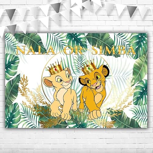 Banner mit König der Löwen für Babyparty, Simba oder Nala, Hintergrund für Jungen und Mädchen, Vinyl, König der Löwen, für Babyparty, Banner für Dessert-Tischdecke, 1,5 x 0,9 m Banner mit König der Löwen für Babyparty, Simba oder Nala, Hintergrund für Jungen und Mädchen, Vinyl, König der Löwen, für Babyparty, Banner für Dessert-Tischdecke, 1,5 x 0,9 m von SIMILAR