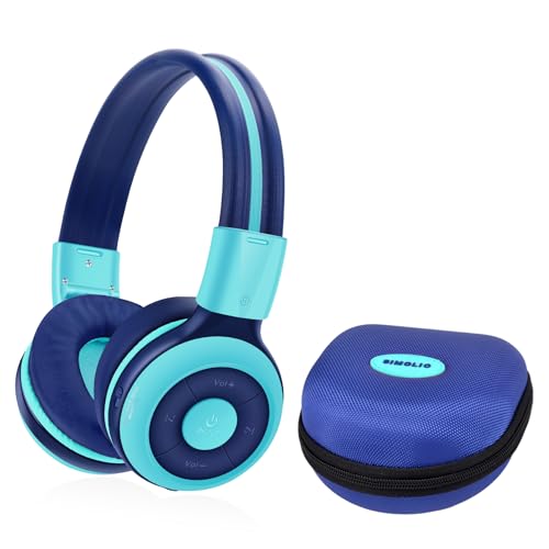 SIMOLIO Bluetooth Kopfhörer Kinder, Faltbare Kabellose Kinder-kopfhörer mit Lautstärke begrenzt, Bluetooth-Kopfhörer mit Hardcase, Wireless Kopfhörer mit Bluetooth und Kabel für Jugentliche - Mint von SIMOLIO