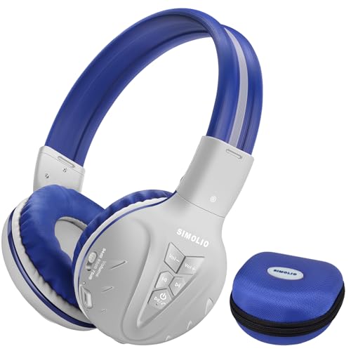 SIMOLIO Kinder Kopfhörer Bluetooth mit 75dB/85dB/94dB Volume Limited, Kinder Wireless Headsets mit Mikrofon, Drahtlose Kinder-Kopfhörer, Bluetooth-Kopfhörer mit EVA Hardcase für Jungen für Reise -Grau SIMOLIO Kinder Kopfhörer Bluetooth mit 75dB/85dB/94dB Volume Limited, Kinder Wireless Headsets mit Mikrofon, Drahtlose Kinder-Kopfhörer, Bluetooth-Kopfhörer mit EVA Hardcase für Jungen für Reise -Grau von SIMOLIO