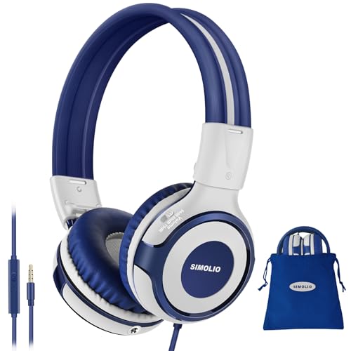 SIMOLIO Kopfhörer mit Volume Limited, On Ear Kopfhörer mit Mikrofon, Share-Port, Kabelgebundene Kopfhörer für Schule/Reise -Grau SIMOLIO Kopfhörer mit Volume Limited, On Ear Kopfhörer mit Mikrofon, Share-Port, Kabelgebundene Kopfhörer für Schule/Reise -Grau von SIMOLIO