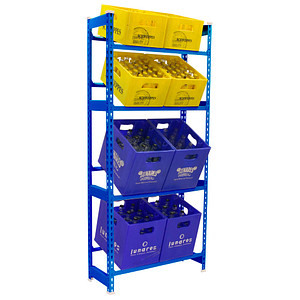 Simonrack Getränkekistenregal SIMONBOTTLE 4 8425437119507 blau 80,0 x 30,0 x 200,0 cm von SIMONRACK