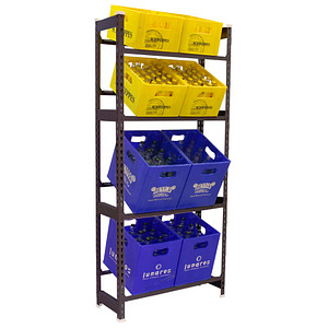 Simonrack Getränkekistenregal SIMONBOTTLE 4 8425437129698 anthrazit 80,0 x 30,0 x 200,0 cm von SIMONRACK