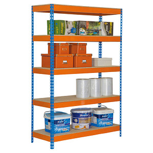 Simonrack Schwerlastregal KIT BRICOFORTE 1204-5 CHIPBOARD 458100040201245 orange, blau 120,0 x 45,0 x 200,0 cm von SIMONRACK