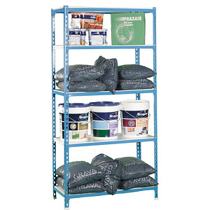 Simonrack Schwerlastregal KIT SIMONCLICK PLUS 5/400 442100024201045 blau, weiß 100,0 x 40,0 x 200,0 cm von SIMONRACK