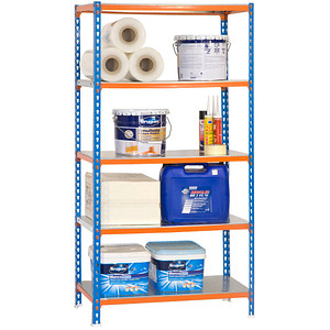 Simonrack Schwerlastregal KIT SIMONCLICK PLUS 5/500 457100024201055 orange, blau, verzinkt 100,0 x 50,0 x 200,0 cm von SIMONRACK